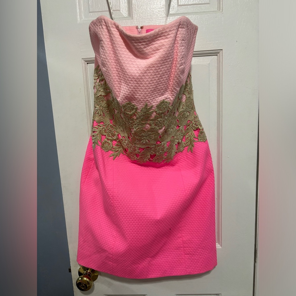 Pink and gold mini Lily Pulitzer dress size 4